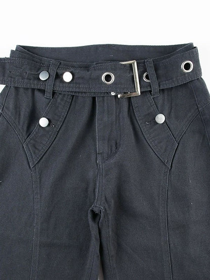 Pantalon cargo grunge à taille fendue