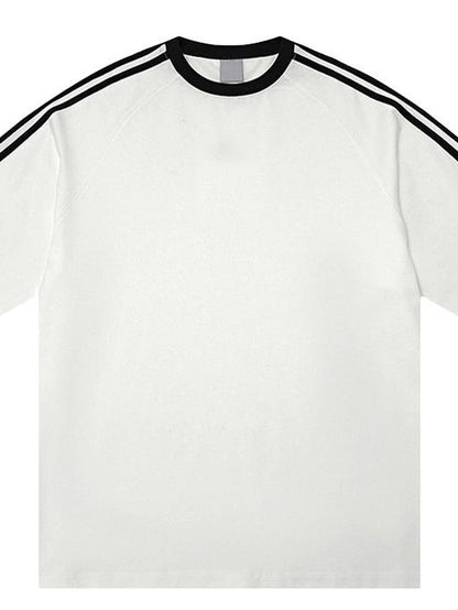 Vintage Oversized Three Stripes Short Sleeve Top