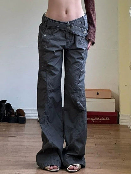 Pantalon cargo grunge à taille fendue