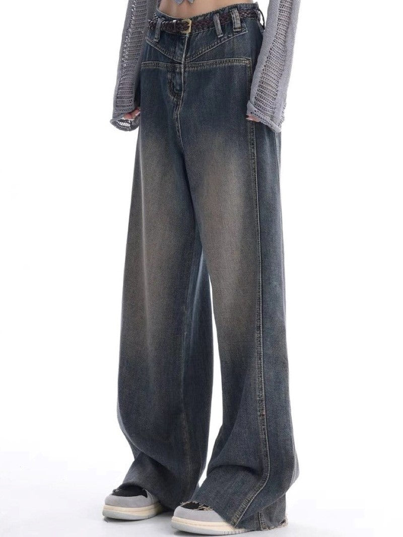 2000s Y2K Vintage Baggy Boyfriend Jeans with Wash Effect – Razys.com