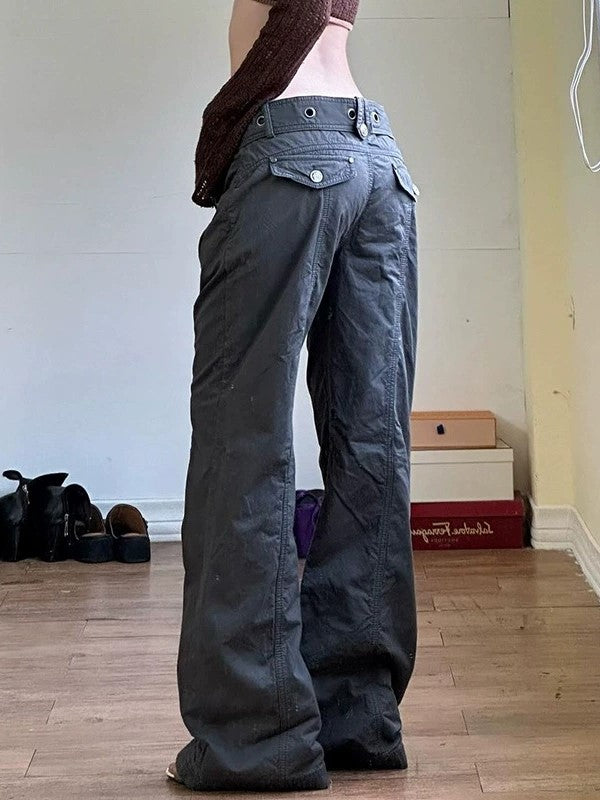 Pantalon cargo grunge à taille fendue