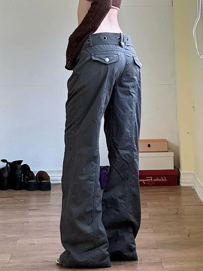 Pantalon cargo grunge à taille fendue