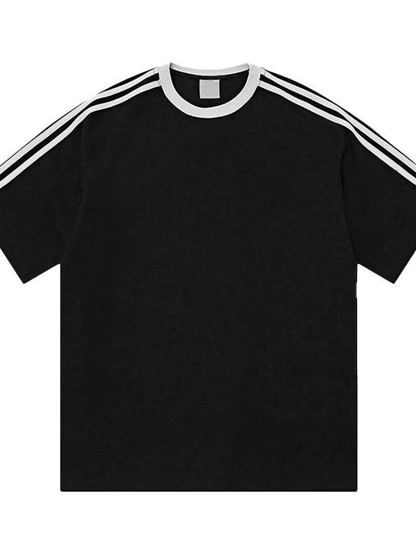 Vintage Oversized Three Stripes Short Sleeve Top