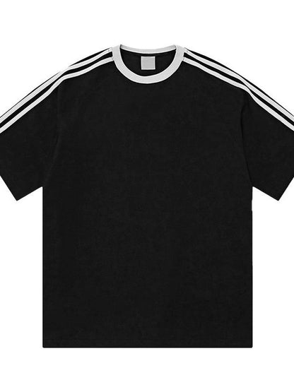 Vintage Oversized Three Stripes Short Sleeve Top