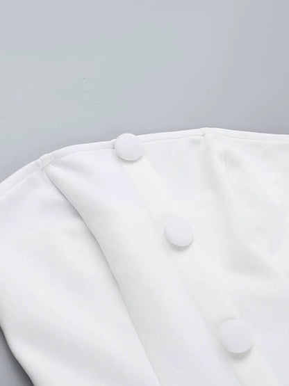 Mini-robe blanche à ourlet plissé français