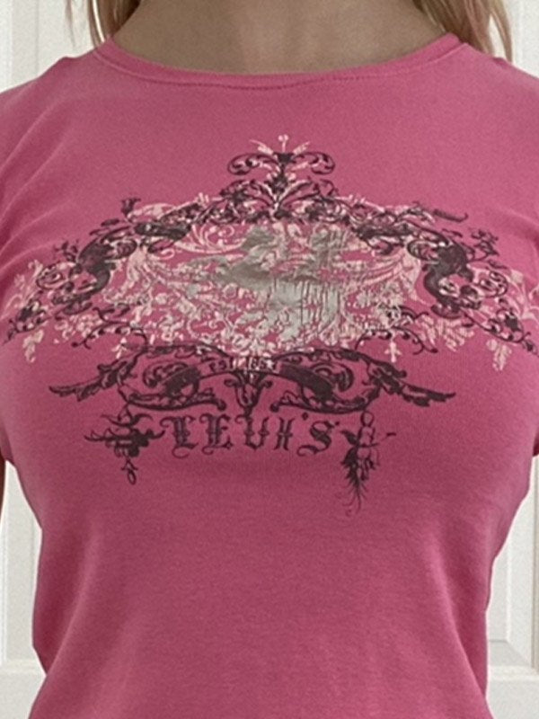 Vintage top met Acanthus-logo